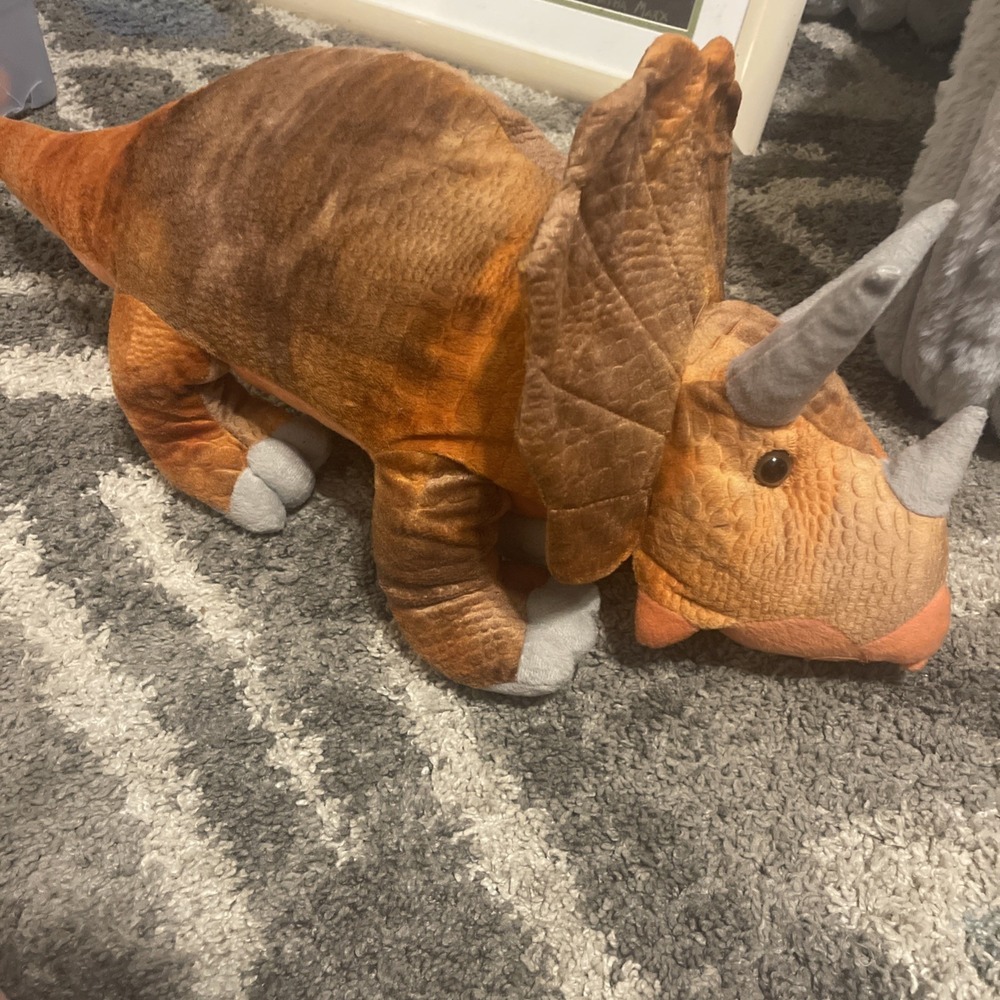 Tom's Toys International Stuffed/Plush Triceratops Dinosaur 27"Long 12"High Oran